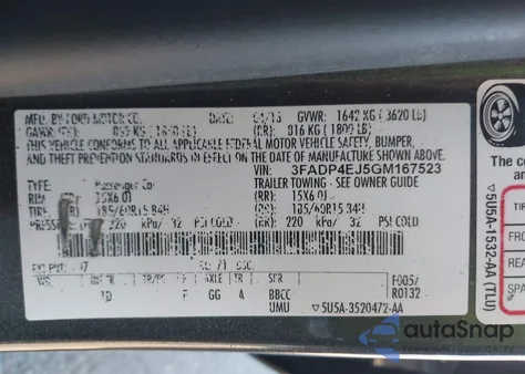 2016 Ford Fiesta Se из США, поврежденный, VIN 3FADP4EJ5GM167523